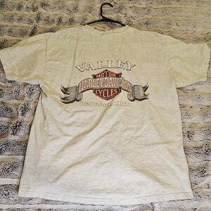 Harley-davidson Men's Grey and White T-shirt